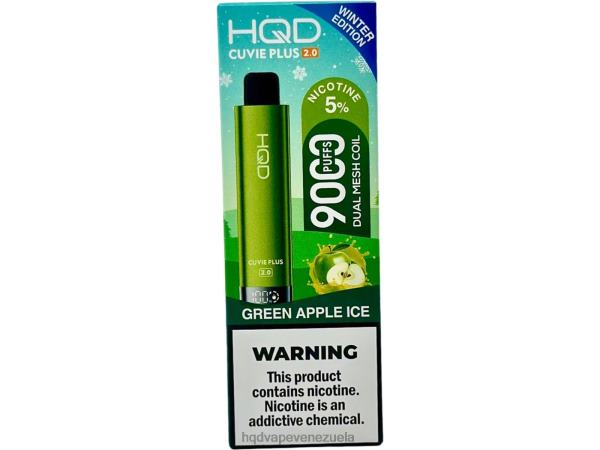 HQD Vape Caracas - HQD CUVIE PLUS 2.0 (edición de invierno) 8X2LD172 hielo de manzana verde