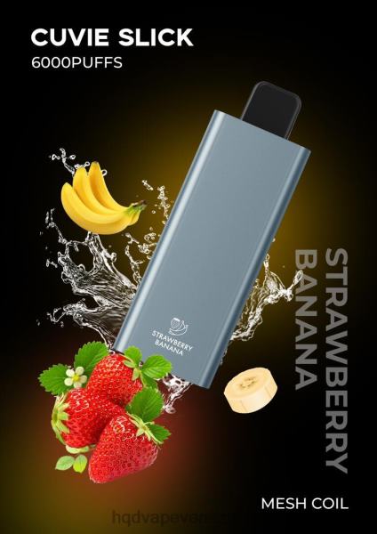 HQD Vape Caracas - HQD CUVIE SLICK 6000 bocanadas 8X2LD32 plátano fresa resbaladizo