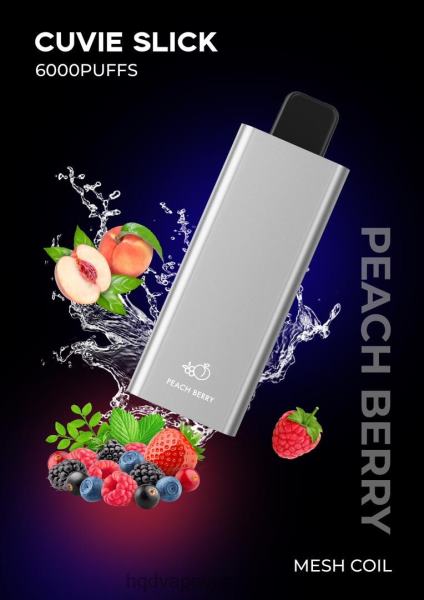 HQD Vape Sabores - HQD CUVIE SLICK 6000 bocanadas 8X2LD26 baya de melocotón resbaladiza