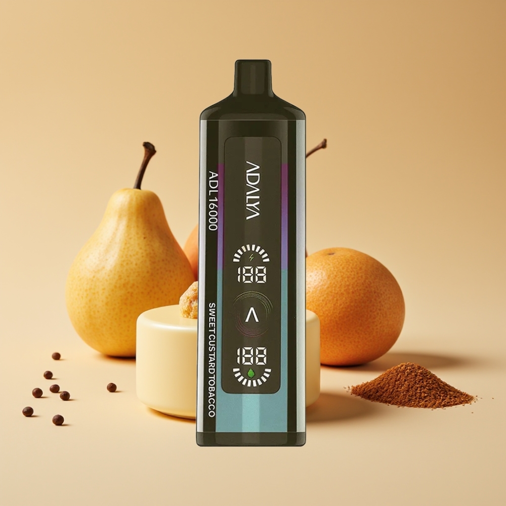 Adalya ADL 16000 PRO Puffs Pantalla Digital y Tabaco Custard Dulce