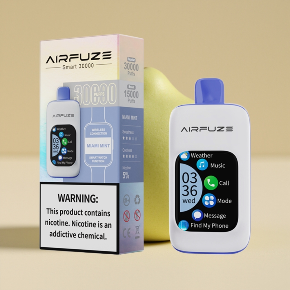 AirFuze Smart 30000 Puffs Menta de Miami Pantalla Táctil
