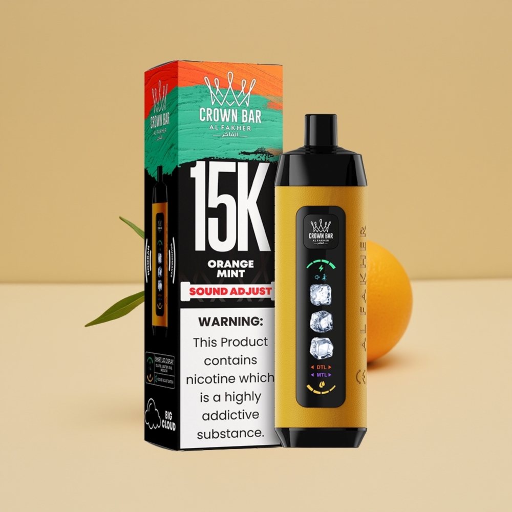 Al Fakher 15k Ice Adjust Clouds Disposable 15000 Puffs 22ml Naranja Menta