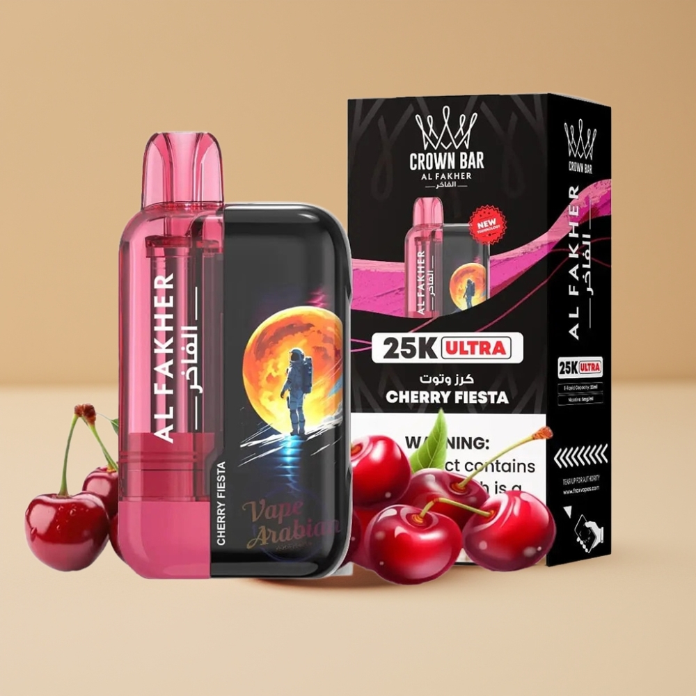 Al Fakher Crown Bar Ultra 25K Tipo-C LED Fiesta de Cereza