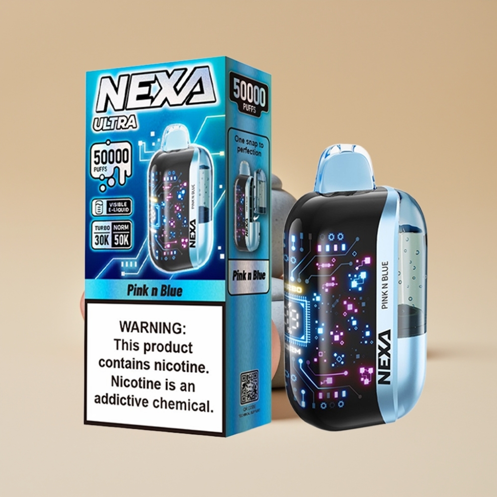 NEXA Ultra 50K 50000 Puffs Pantalla 3D Curva Rosa y Azul