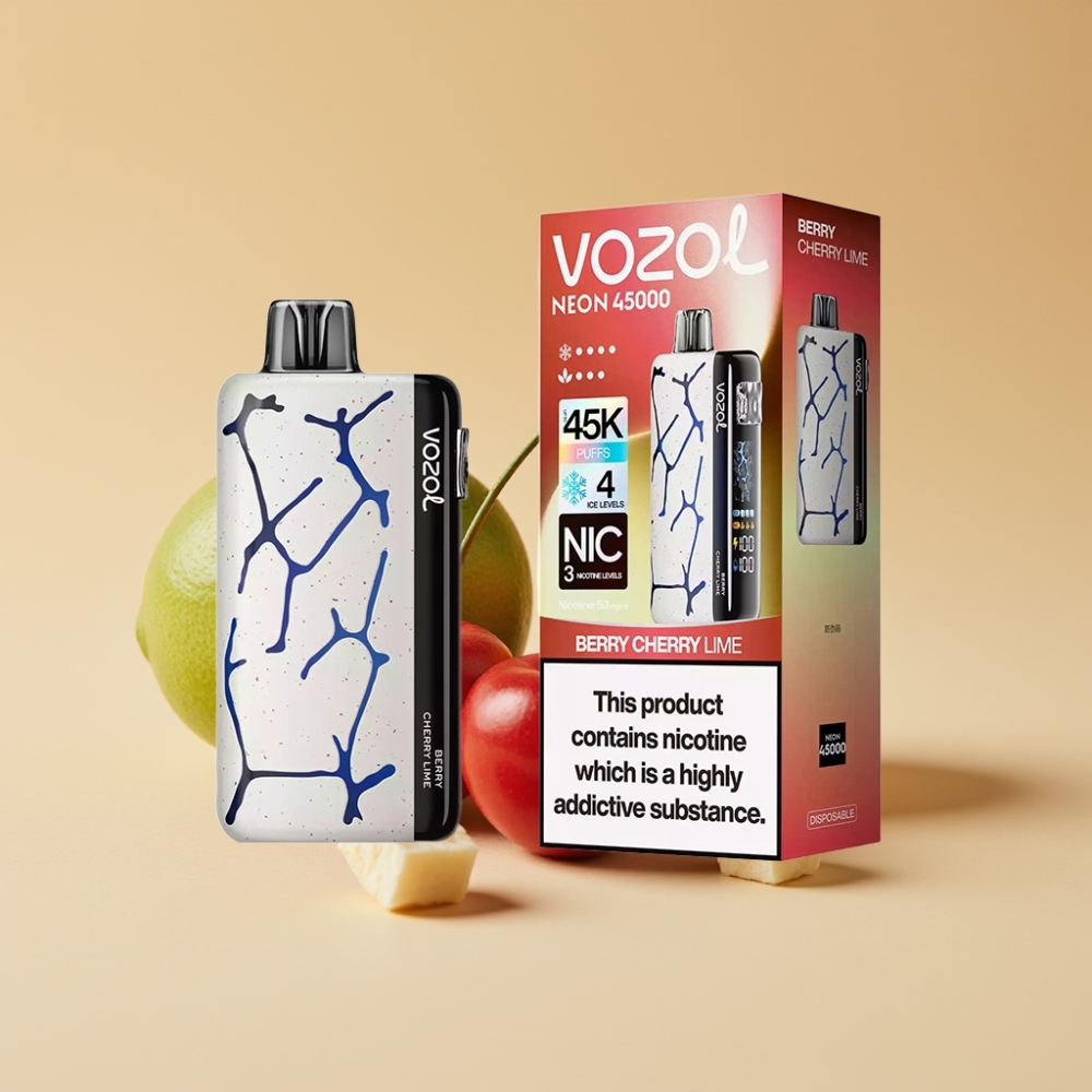 Vozol Neon 45K 45000 Puffs 20ml Baya Cereza Lima