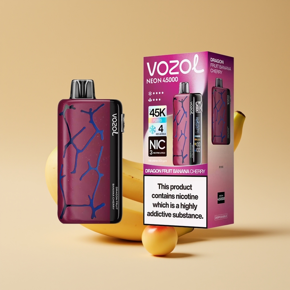 Vozol Neon 45K 45000 Puffs Fruta del Dragón Plátano Cereza Aire Ajustable