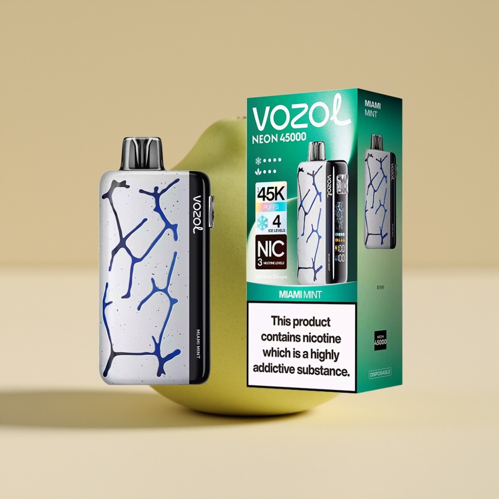 Vozol Neon 45k 45000 Puffs Menta de Miami Doble Ajuste